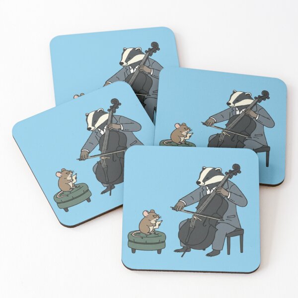 Item preview, Whimsical Badger Cello Player with Mouse designed and sold by Dogandesighn.