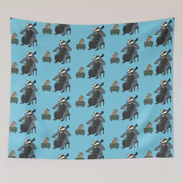 Item preview, Whimsical Badger Cello Player with Mouse designed and sold by Dogandesighn.
