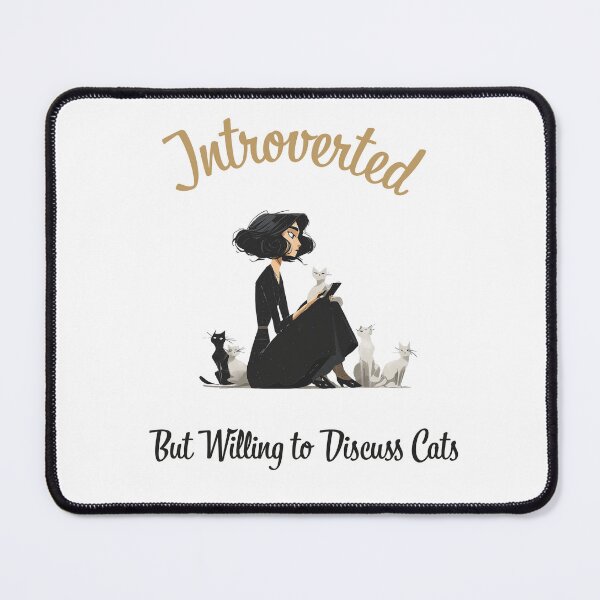 Item preview, Introverted, but willing to discuss cats lady designed and sold by giggletshirts.