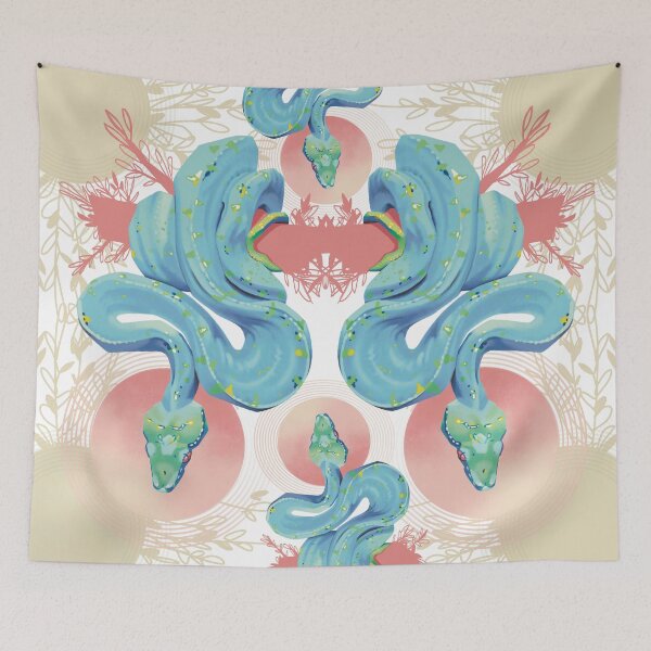 Item preview, Adult Green Tree Python Portrait - Morelia viridis  designed and sold by Beloved Come Forth.