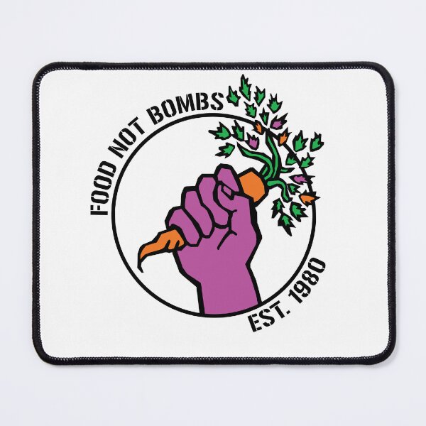 Item preview, Food Not Bombs logo (transparent with text and year) designed and sold by Ungovernable Designs.
