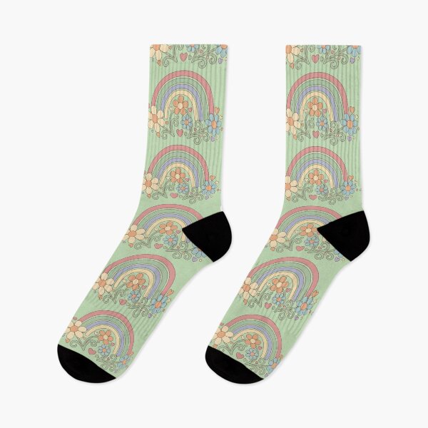 Item preview, Pastel Rainbow with Retro Flowers designed and sold by LMDIGITAL6.
