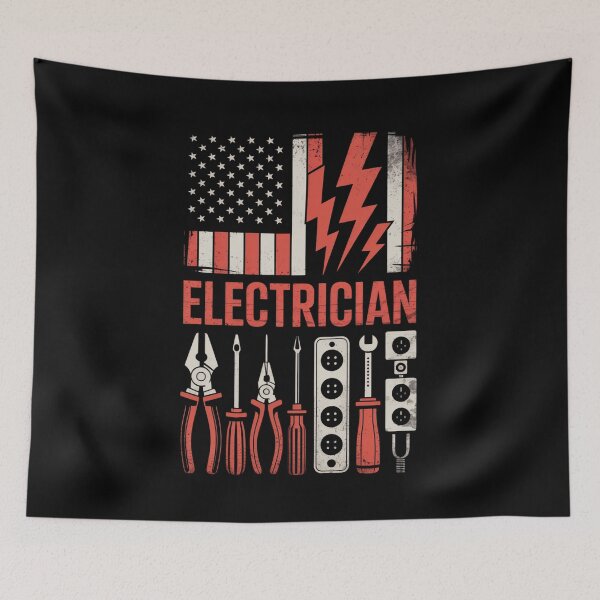 Item preview, Proud American Electrician | USA Flag Trade Worker designed and sold by QuirkLabs.