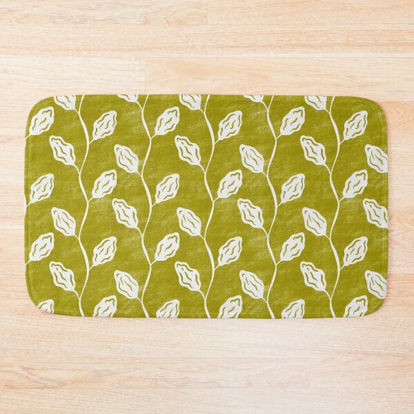 Item preview, Modern Green and White Trailing Leaf Vine Pattern designed and sold by Olive Lane Creative.