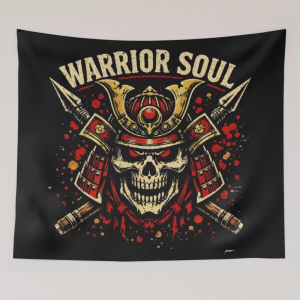 Item preview, Warrior Soul Samurai Skull T Shirt Design designed and sold by wanado.