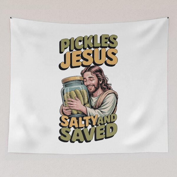 Item preview, Pickles Jesus – Salty and Saved | Christian Humor T-Shirt designed and sold by D-Oles-Mercher.