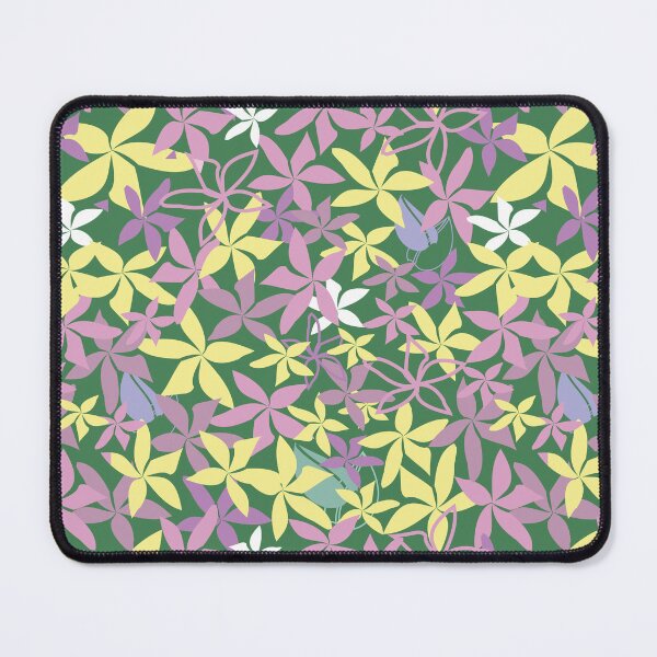 Item preview, Hunter green flowers seamless pattern on green background.  designed and sold by RosebudTextilesArt.