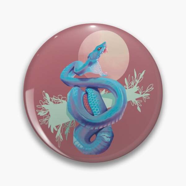 Item preview, White Lipped Pit Viper Snake Portrait Blue Insularis designed and sold by Beloved Come Forth.
