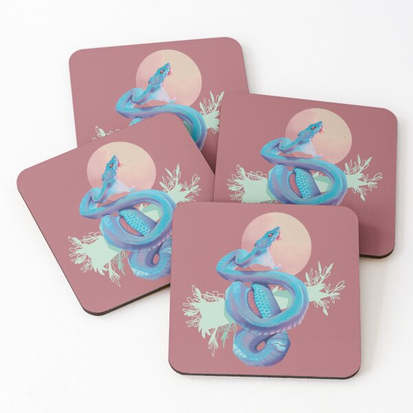 Item preview, White Lipped Pit Viper Snake Portrait Blue Insularis designed and sold by Beloved Come Forth.