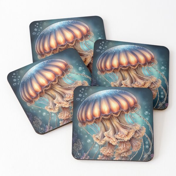 Item preview, Vibrant Jellyfish in Deep Sea designed and sold by PetsArt.