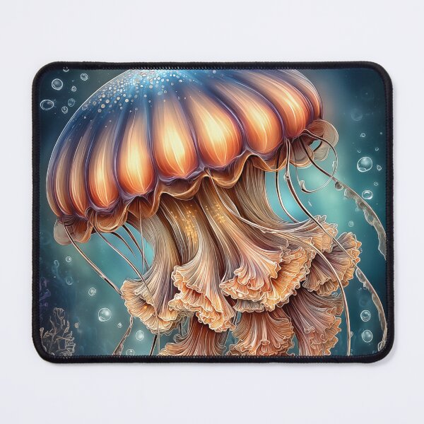 Item preview, Vibrant Jellyfish in Deep Sea designed and sold by PetsArt.