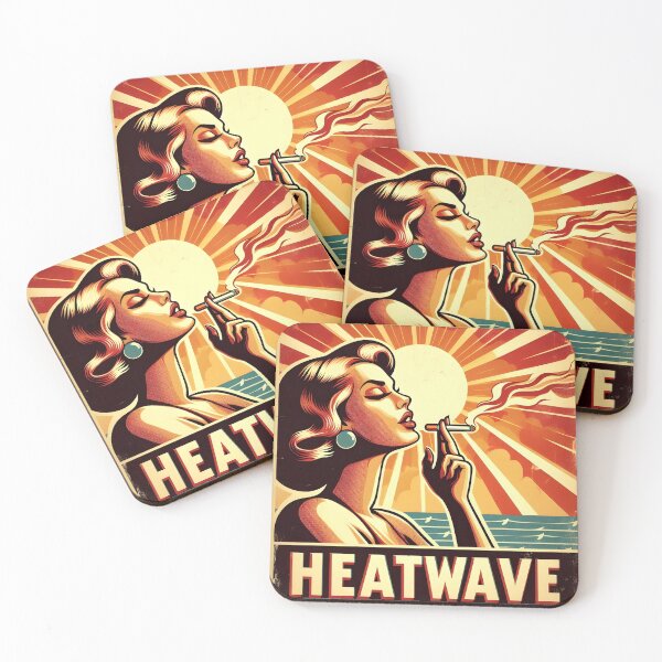 Item preview, Retro Heatwave Poster - Smoking Lady in Vintage Sunshine Style. designed and sold by Spark2Seduction.