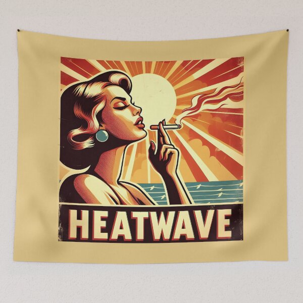 Item preview, Retro Heatwave Poster - Smoking Lady in Vintage Sunshine Style. designed and sold by Spark2Seduction.