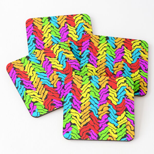 Item preview, Hand-carved herringbone, multicolor on black designed and sold by mntimg.