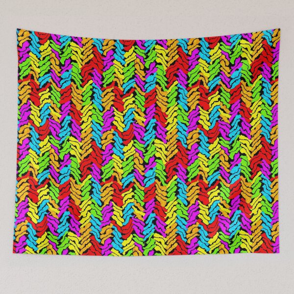 Item preview, Hand-carved herringbone, multicolor on black designed and sold by mntimg.