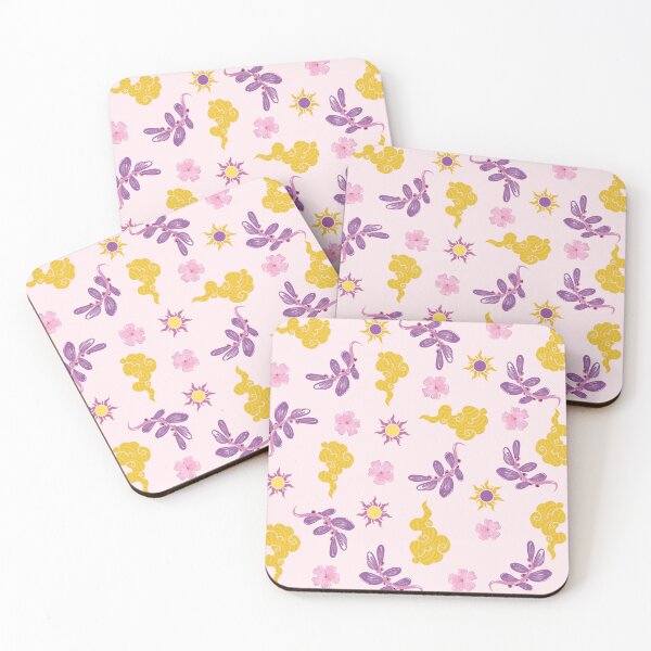 Item preview, Whimsical Fairytale Pastel Pattern with Flowers, Suns & Golden Swirls designed and sold by Nanobloom.