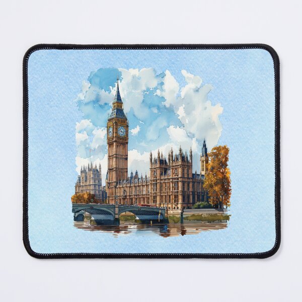 Item preview, Big Ben & Palace of Westminster – London Watercolor Landmark Art designed and sold by MysticOzzy.