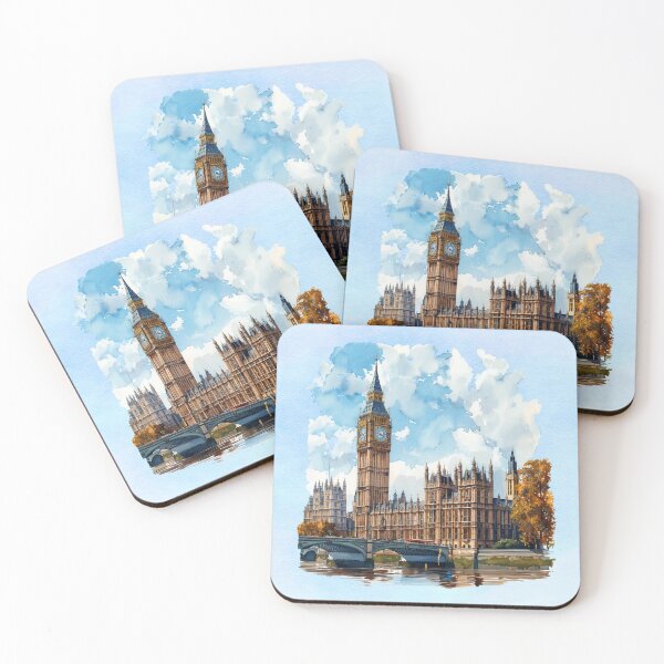 Item preview, Big Ben & Palace of Westminster – London Watercolor Landmark Art designed and sold by MysticOzzy.