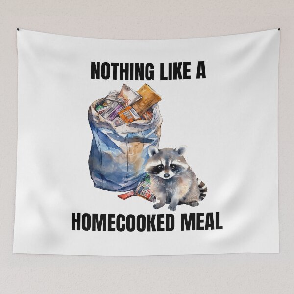 Item preview, Funny Raccoon Homecooked Meal Hungry Cute Trash Panda Dinner Feast designed and sold by DogLover332.