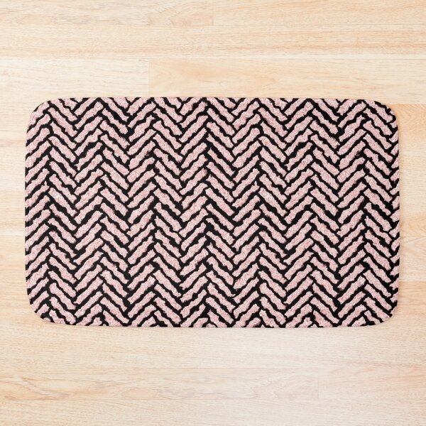 Item preview, Hand-carved herringbone, pink on black designed and sold by mntimg.