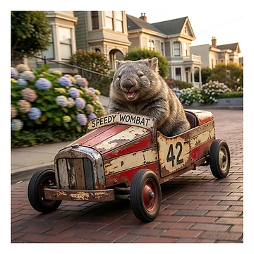 Artwork thumbnail, Wombat Soap Box Racer by Tridentulus