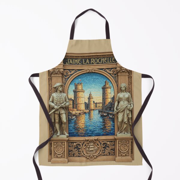 Item preview, La Rochelle Mosaic Port – Art Nouveau Stone Frame Poster designed and sold by FrancophileFun.