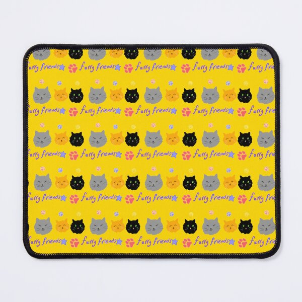 Item preview, Furry Friends: Three cute kitty cats (pattern-yellow) designed and sold by Tiny-Sugar-Dove.