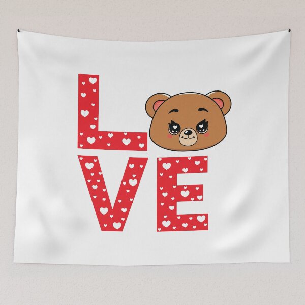 Item preview, Cute Bear Love Valentine - Adorable Bear Heart designed and sold by Marshallamoakohene.