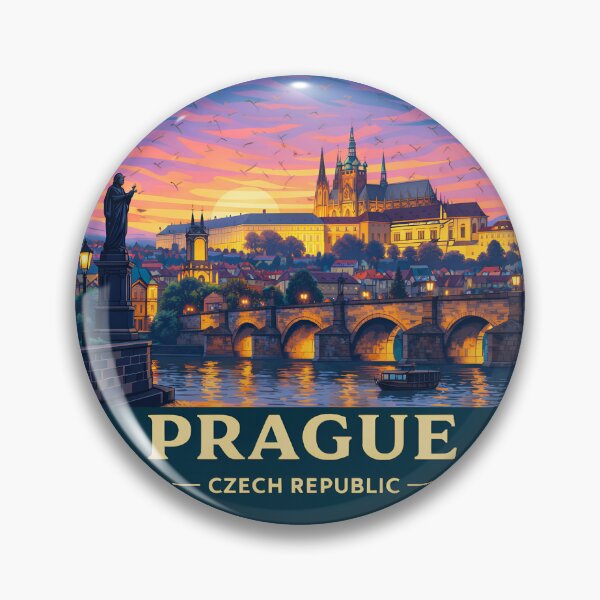Item preview, Prague Czech Republic Retro Travel Emblem designed and sold by Timegraf.