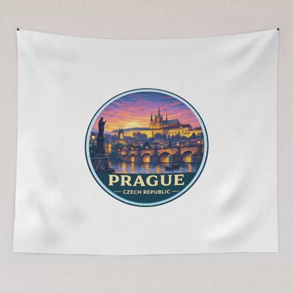 Item preview, Prague Czech Republic Retro Travel Emblem designed and sold by Timegraf.