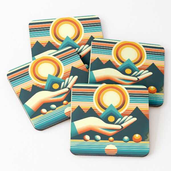 Item preview, Retro Geometric Sun Over Mountains designed and sold by InkSmithery.