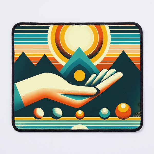 Item preview, Retro Geometric Sun Over Mountains designed and sold by InkSmithery.