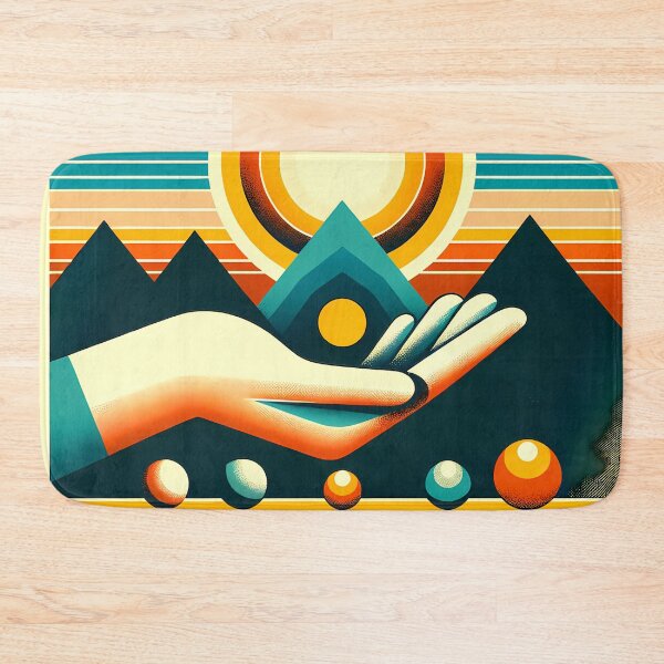 Item preview, Retro Geometric Sun Over Mountains designed and sold by InkSmithery.