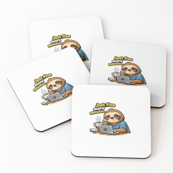 Item preview, Exhausted Sloth at Laptop – Just Five More Minutes designed and sold by LucoIE.