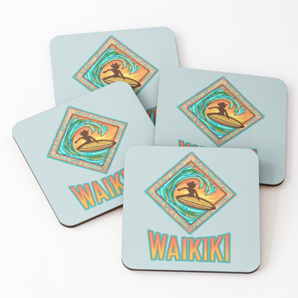 Item preview, WAIKIKI Surf Life Art, Surfer in Motion, Coastal Wave Sunset Orange designed and sold by Big Bang Canvas.