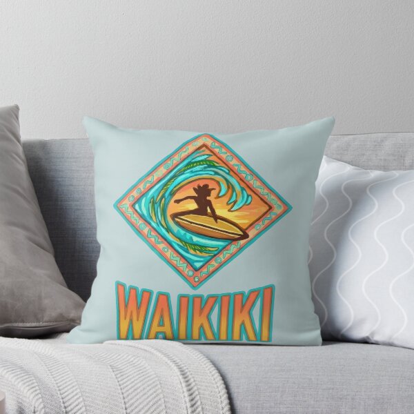 Item preview, WAIKIKI Surf Life Art, Surfer in Motion, Coastal Wave Sunset Orange designed and sold by Big Bang Canvas.
