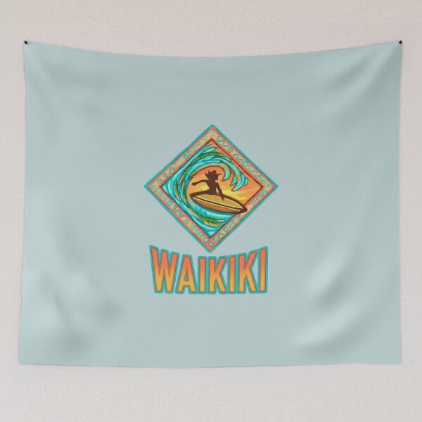 Item preview, WAIKIKI Surf Life Art, Surfer in Motion, Coastal Wave Sunset Orange designed and sold by Big Bang Canvas.