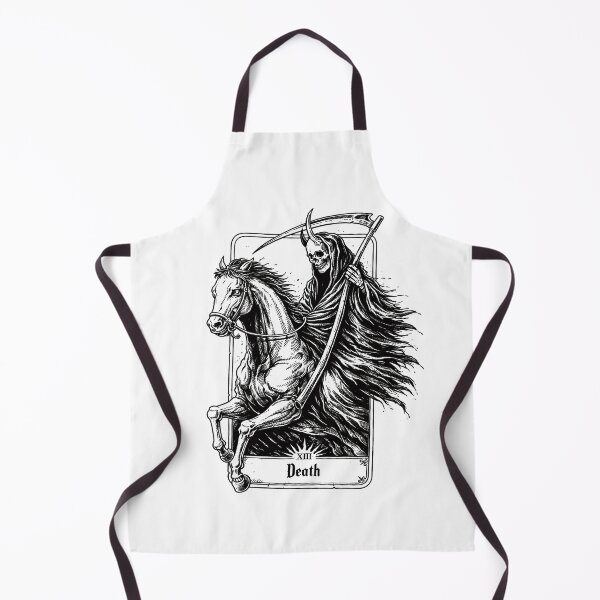 Item preview, Death Tarot Card – Gothic Grim Reaper Rider Illustration (White) designed and sold by Monochromaniaus.