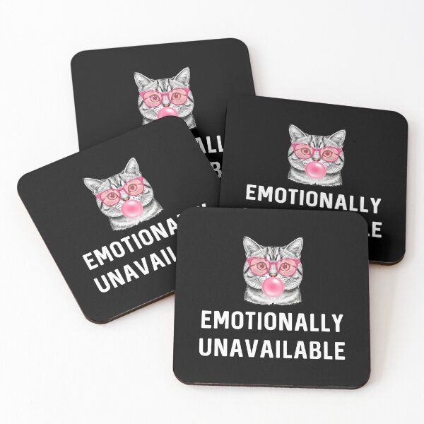 Item preview, Emotionally Unavailable Funny Cat Valentine Sassy Feline Cat Humor Kitty Cats Lover Gift Kitten Birthday designed and sold by DogLover332.