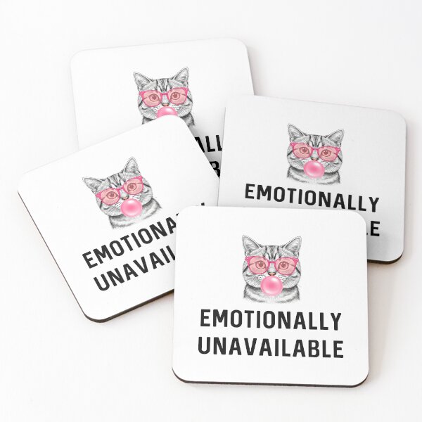 Item preview, Emotionally Unavailable Funny Cat Valentine Sassy Feline Cat Humor Kitty Cats Lover Gift Kitten Birthday designed and sold by DogLover332.