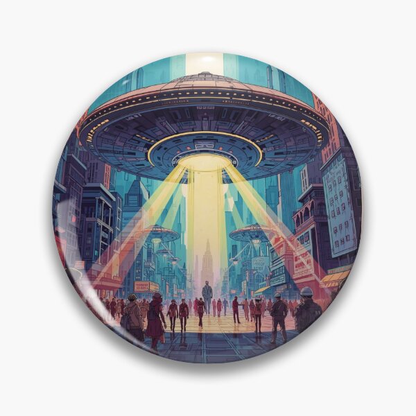Item preview,  Alien Invaders - Retro UFO Abduction Sci-Fi-Space Art designed and sold by Nature's Palette.