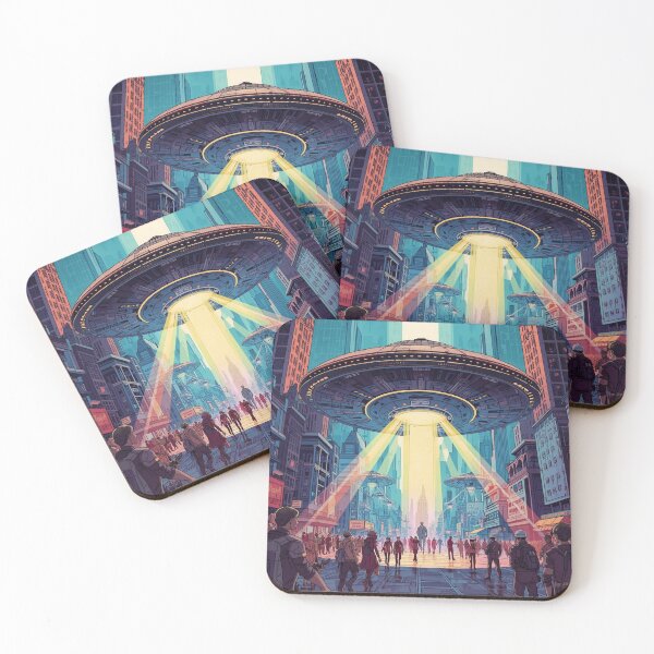Item preview,  Alien Invaders - Retro UFO Abduction Sci-Fi-Space Art designed and sold by Nature's Palette.