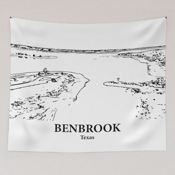 Item preview, Benbrook TX - Ink Cityscape Illustration designed and sold by Lakeric Cityscapes.