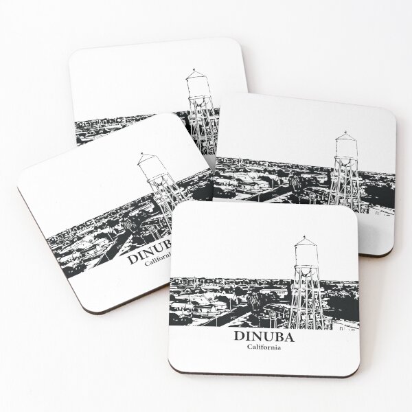 Item preview, Dinuba CA - Ink Cityscape Illustration designed and sold by Lakeric Cityscapes.