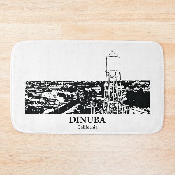 Item preview, Dinuba CA - Ink Cityscape Illustration designed and sold by Lakeric Cityscapes.