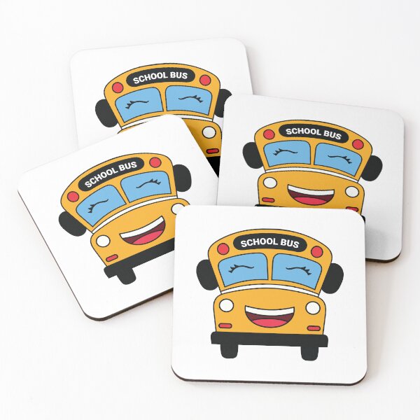 Item preview, Cute Smiling School Bus – Fun Kids Vehicle Cartoon designed and sold by Marshallamoakohene.