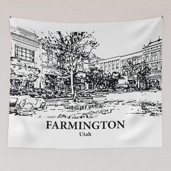 Item preview, Farmington UT - Ink Cityscape Illustration designed and sold by Lakeric Cityscapes.