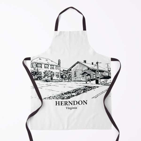 Item preview, Herndon VA - Ink Cityscape Illustration designed and sold by Lakeric Cityscapes.