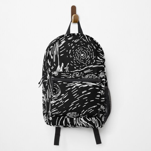 Item preview, Starry night VanGogh inspired pen and ink drawing | woodblock print designed and sold by petalecho.