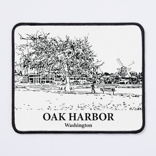 Item preview, Oak Harbor WA - Ink Cityscape Illustration designed and sold by Lakeric.